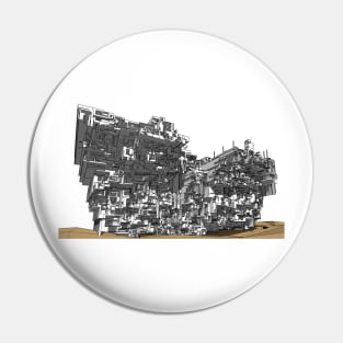 Utopia city fortress Pin