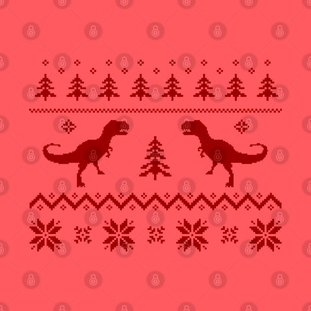 Christmas Ugly Sweater pattern dinosaur by Closeddoor