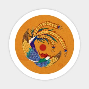 Minhwa: Asian Phoenix E Type (Korean traditional/folk art) Magnet