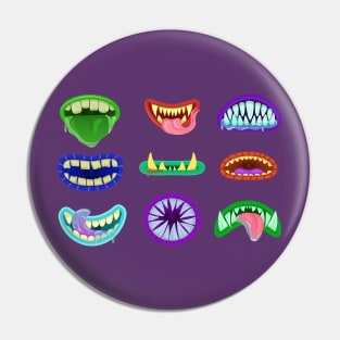 MOnsters Mouth Illustration Pin