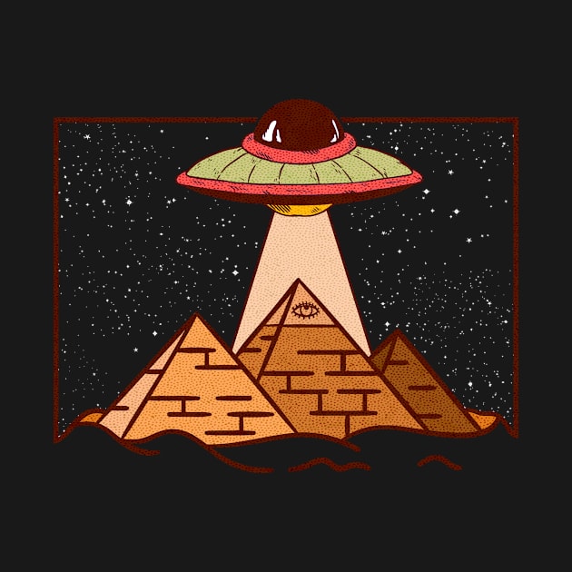 Ufo Alien Pyramids Abduction Flying Saucer by Anassein.os