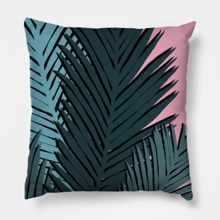 Palm Leaves on Pink Pillow