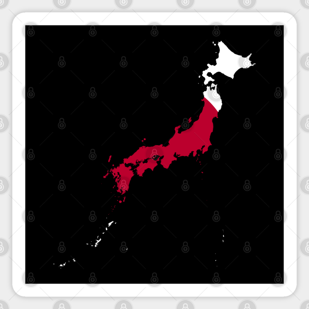 Japan Flag Map Japan Sticker Teepublic Japan Flag Map Japan Sticker Teepublic