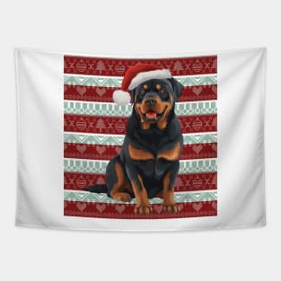 Funny Rottweiler Dog Christmas Ugly Tapestry