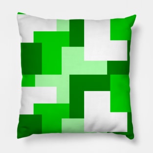 Green abstract squares tiles pattern Pillow