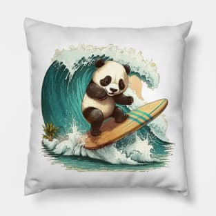 Surfing Panda Pillow