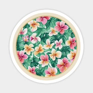 Retro Plumeria Aloha Magnet