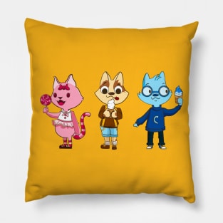 Sweet treats and cats cartoon design Pillow