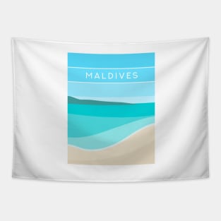 Maldives Beach, South Asia in Blue Tapestry