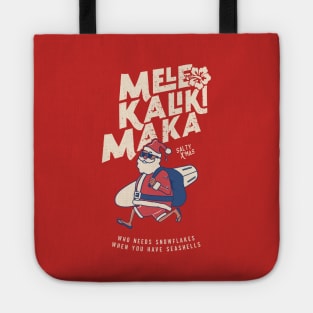 Mele Kalikimaka Funny Santa Hawaiian Christmas Getaway Tote