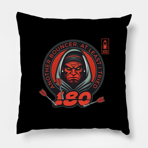 Dart 180 Onehundredandeigthy Red Player Pillow by Adam Brooq