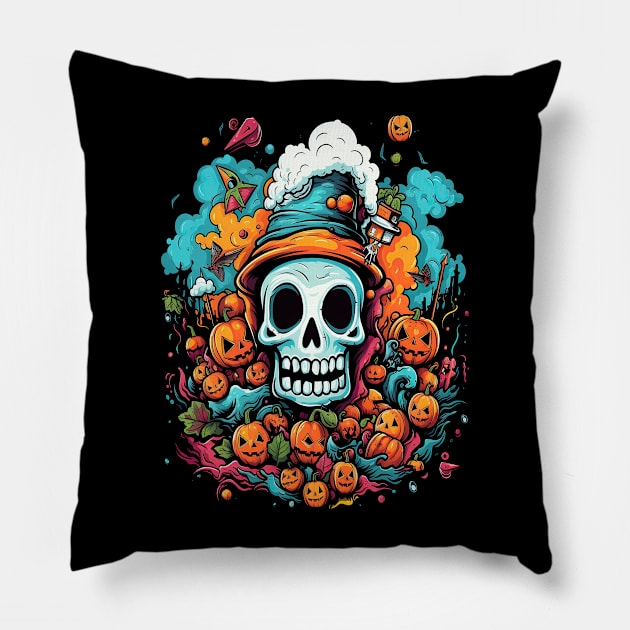 Halloween Anime Skull Pillow by pa2rok