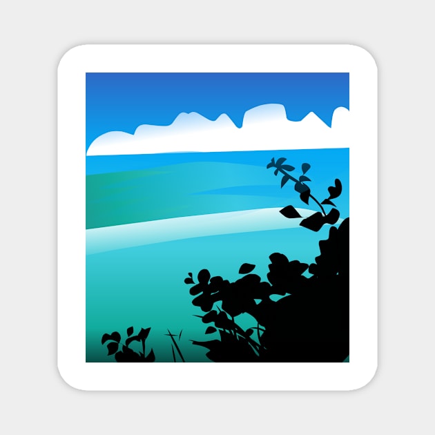 Siluet beach landscapes Magnet by Fadmel