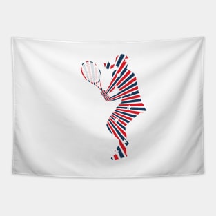 US Open Tennis USA Flag Silhouette Tapestry