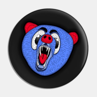 Comic Bear (Red and Blue) Pin