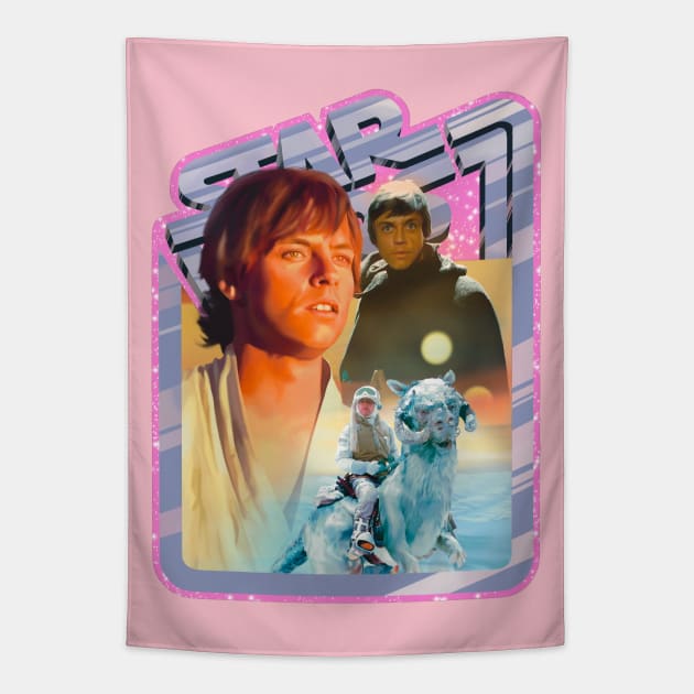 Hero (pink starfield, original border) Tapestry by Art And Soul