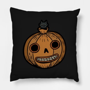 Pumpkin and cat Pillow