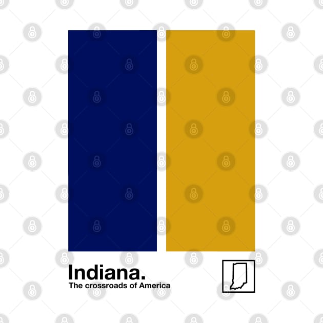 Indiana State Flag  // Original Minimalist Artwork Poster Design by DankFutura