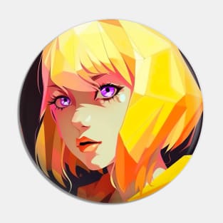 Geometric Girl Yellow - Anime Wallpaper Pin