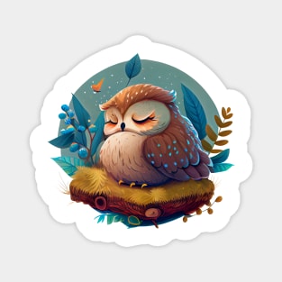 The sleeping owl Magnet