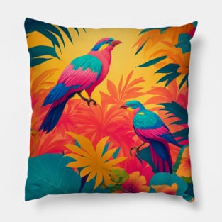 Tropical Sunset Oasis Pillow