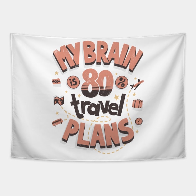 My brain is full of travel plans Tapestry by AntiStyle