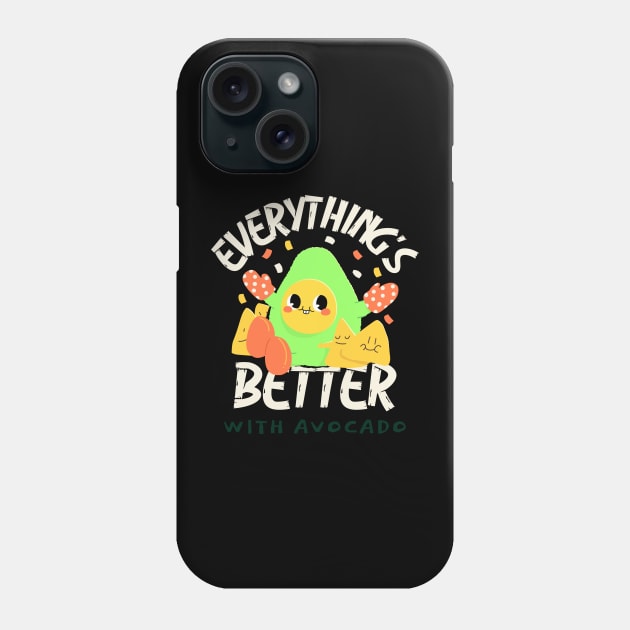 Happy Avocado Tortilla Chips Cool Avocado Phone Case by TV Dinners