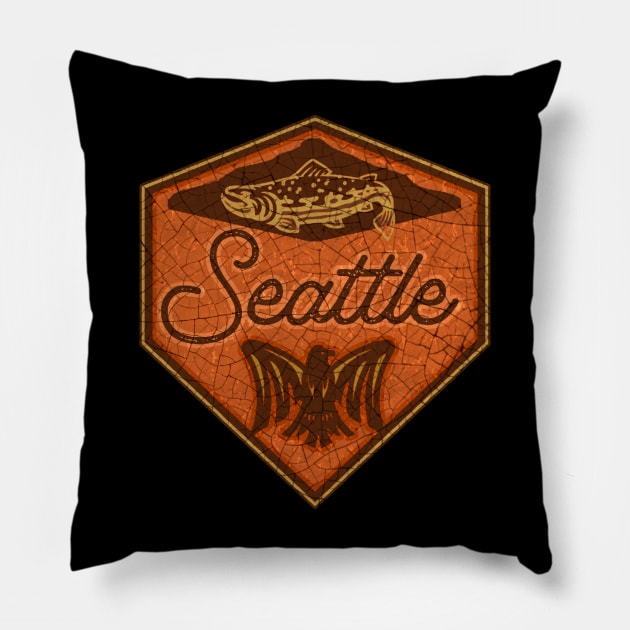 Seattle washington USA Pillow by Midcenturydave