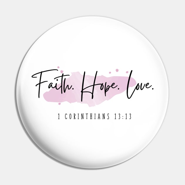 1 Corinthians 13, Watercolor Pin