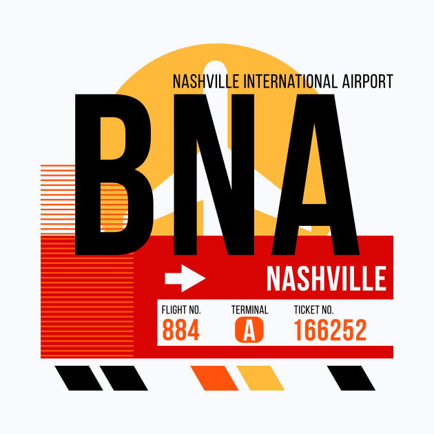 Nashville (BNA) Airport // Sunset Baggage Tag by Now Boarding