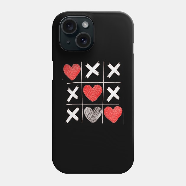 XO Valentines Day Gift Retro Game Tic-Tac-Toe Valentine XO-XO Phone Case by MARBBELT