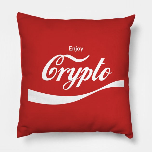 Enjoy Crypto Pillow by ScruffyTees