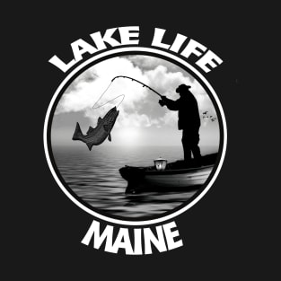 Lake Life Maine Big Catch Fishing Boating T-Shirt