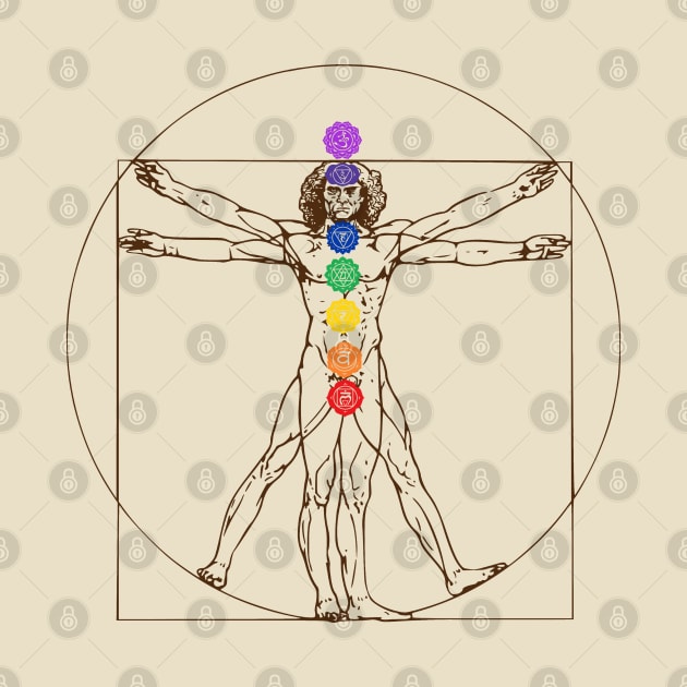 Vitruvian Man Chakras - Modern Art by Nirvanax Studio