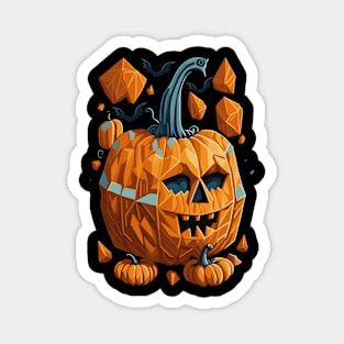 Geometric Halloween Pumpkin Magnet