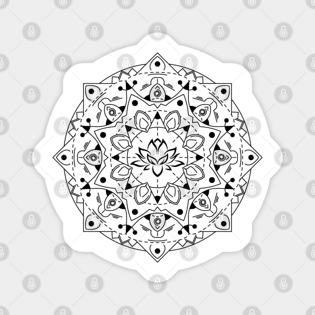 Lotus Flower Mandala Magnet by CelestialStudio