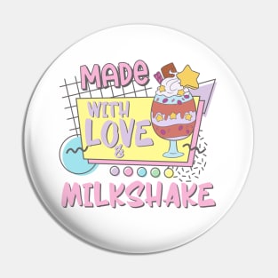 Powered By Love Milkshake Retro 80s 90s Couples Who Loves Milkshakes Pin