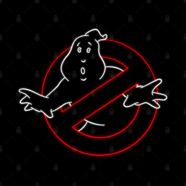 Ghostbusters Retro Neon Logo by scribblejuice