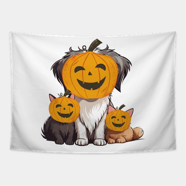 labrador retriever is a Jack-o-Lantern Tapestry by Aldrvnd