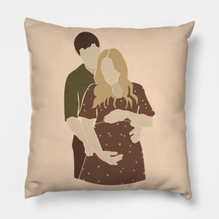 Abstract pregnant vector mother family Illustration Pillow