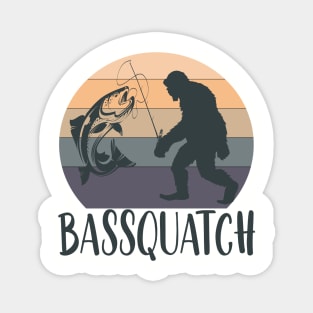 Bassquatch fisherman funny bigfoot gift Magnet