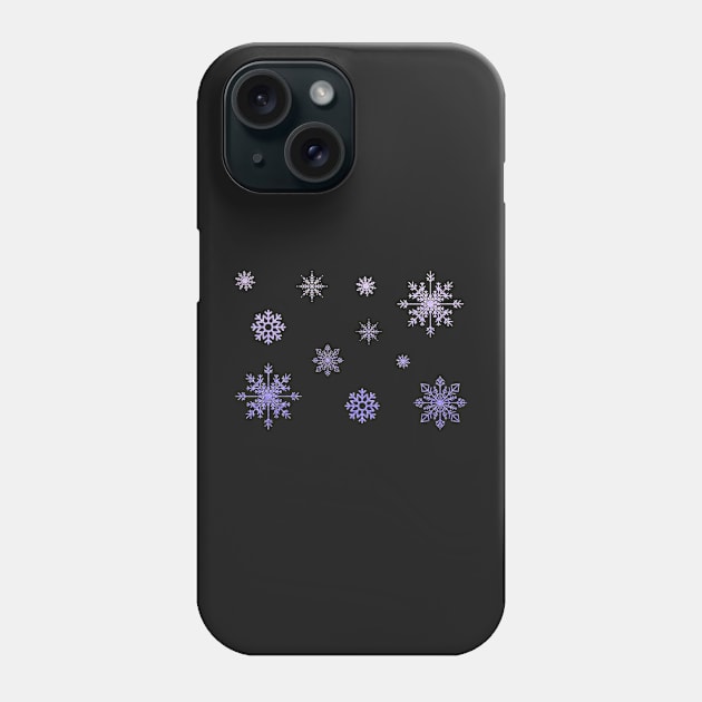 Purple Ombre Faux Glitter Snowflakes Phone Case by Felicity-K