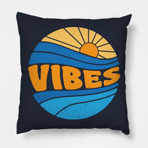 Sunset Surf Vibes Pillow by roboticaldad