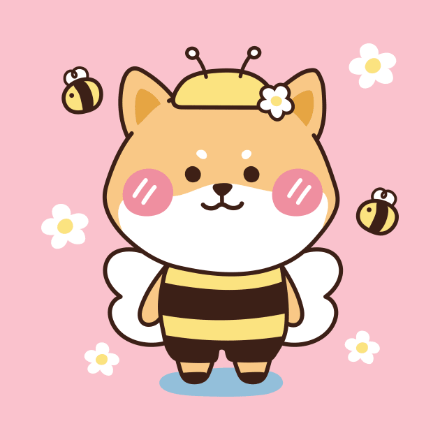 Cute shiba inu bee akita inu shibainu akitainu by crocozen