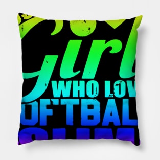 Just A Girl Who Loves Softball And Slime Shirt Queen Player Pillow
