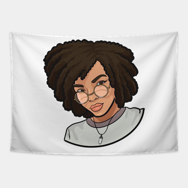 Black Girl Nerd Tapestry by NaturallyBlack