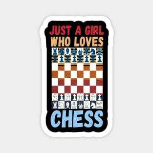 Just a girl who loves chess Magnet