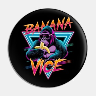 Banana Vice - Synthwave Gorilla Pin