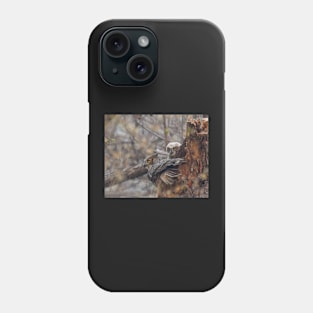 Great Horned Owl Watches For Danger With an Owlet At Its Nest Phone Case