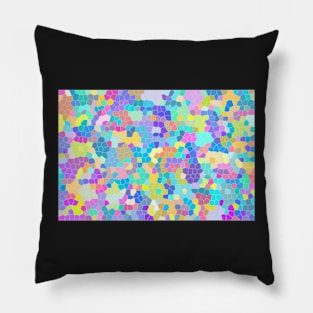 Stained glass print, colorful crystal shapes Pillow